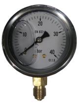 PULVERIZACION 267335 - MANOMETRO GLICERINA 1/4 40 ATM.  INOX Ø 63