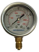 PULVERIZACION 267355 - MANOMETRO GLICERINA 1/4 160 ATM. INOX Ø 63