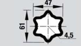 PULVERIZACION 305342 - 1500 MM. TUBO ESTRELLA EXT. A=47,  B=57 C=61 D=4,5