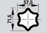 PULVERIZACION 312245 - 3000 MM.TUBO ESTRELLA EXT A=71,5,  B=57,5 ( S6)