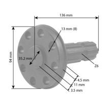 PULVERIZACION 314070-1 - TDF CNH DEUTZ 1º3/8 94-99 Z21 L140 MM