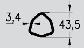 PULVERIZACION 315932 - 1500 MM. TUBO EXTERIOR TRIANGULAR  B=43,5 S=3,4