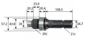 PULVERIZACION 47130744 - EJE TDF CNH L.185 1º3/8 Z21