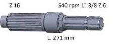 PULVERIZACION AR41752 - EJE TDF L 271-3/8 Z06 JHD