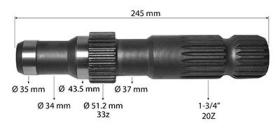 PULVERIZACION R562721 - EJE TDF L 245 1º 3/4 Z20 JHD