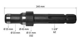 PULVERIZACION R562721-1 - EJE TDF L 245 1º 3/8 Z06 JHD