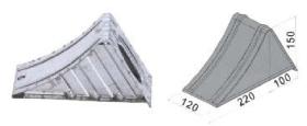 PARAGOLPES 640310 - CUÑA PARADA DE METAL  L220, H100, P120 AL-KO