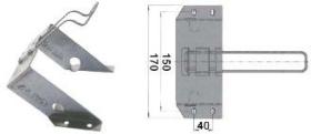 PARAGOLPES 640320 - SOPORTE CUÑA PARADA DE METAL L220, H100, P120