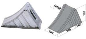 PARAGOLPES 640330 - CUÑA PARADA DE METAL  L260, H100, P160