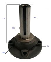 MOTORES LD LDA 136901100 - PROLONGACION EJE 3LD510 3LD450 LT.110 LB.80 Ø90 Ø25