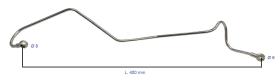 MOTORES LD LDA 139455038 - TUBO DE GASOIL RIGIDO 3LD510 3LD450 L. 400 MM Ø8 Ø6