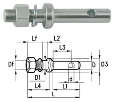 BULONES 501302 - BULON ROSCADO  Ø 22 L.45 ROSCA Ø24