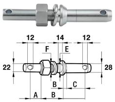 BULONES 501340 - BULON DOBLE FUNCION Ø 28 / 22