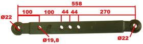 BRAZOS AJUST.-LAT. 02121 - BARRA TIRO PASCUALI (20X60 ) L.558 MM ROT Ø 22 MM