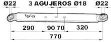BRAZOS AJUST.-LAT. 502830 - BARRA TIRO FIAT  DEC .770 MM 75X14