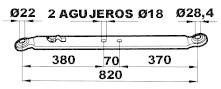 BRAZOS AJUST.-LAT. 502880 - BARRA TIRO FIAT  L. 820 75X14