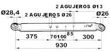 BRAZOS AJUST.-LAT. 502890 - BARRA TIRO  L. 930 100X20 I