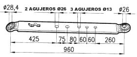 BRAZOS AJUST.-LAT. 505330 - BARRA TIRO FIAT L. 960 100X20