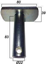 BULONES ER040569 - BULON BARRA TIRO  Ø 22 CON PLETINA CARRARO