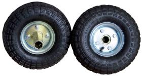 RUEDAS 401770 - KIT 2 RUEDAS Y LLANTAS 350-4 MOTOAZADA HEXAGONO 26 MM.