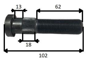 ACCESORIOS REMOLQUE 403222 - TORNILLO ACERO 10.9 Ø22X150 L93 MM Z50
