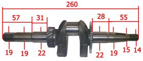 MOTORES HONDA 78025000R - CIGÜEÑAL OHV 120  ROSCADO 19X57 BOMBA50