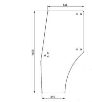 CRISTAL / ACCESORIOS CABINA 000988200 - CRISTAL PUERTA IZQ. SDF 1465X645X410 CURVADO