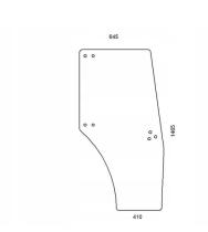 CRISTAL / ACCESORIOS CABINA 000988210 - CRISTAL PUERTA IZQ. SDF 1465X645X410 CURVADO