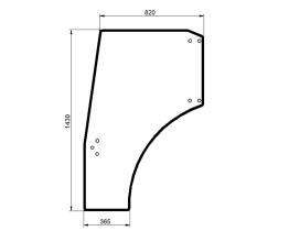 CRISTAL / ACCESORIOS CABINA 00107075010 - CRISTAL PUERTA SDF IZQ. 820X1430X365