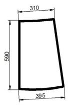 CRISTAL / ACCESORIOS CABINA 001070920 - CRISTAL TRASERO IZQ SDF 290X395X310