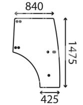 CRISTAL / ACCESORIOS CABINA 0011389220 - CRISTAL PUERTA DER AGCO CLAAS 840X1475X425