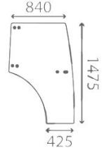 CRISTAL / ACCESORIOS CABINA 0011528630 - CRISTAL PUERTA DER. CLAAS 1480X850X420