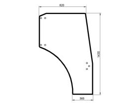 CRISTAL / ACCESORIOS CABINA 001257180 - CRISTAL PUERTA DER. ABOMBADO TINTADO SDF AGCO