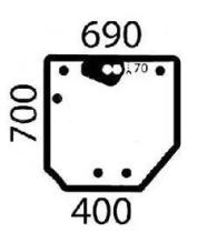 CRISTAL / ACCESORIOS CABINA 001257290 - CRISTAL VENTANA TRASERA MFE TINTADO 690X400X 700 ALTO