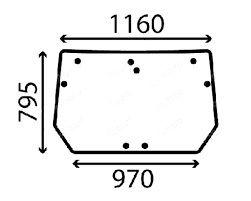 CRISTAL / ACCESORIOS CABINA 00168502010 - CRISTAL TRASERO SDF 1160X795X970 MM