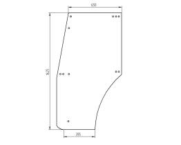 CRISTAL / ACCESORIOS CABINA 3540165M1 - CRISTAL PUERTA AGCO 1425X650X395