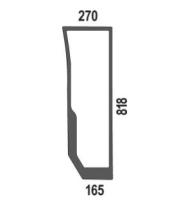 CRISTAL / ACCESORIOS CABINA 44910447 - CRISTAL CNH 818X270 MM