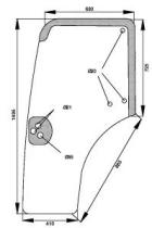 CRISTAL / ACCESORIOS CABINA 44910453 - CRISTAL PUERTA IZQ. (CURVO) CNH BLANCO 1500X690X410
