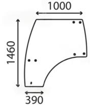 CRISTAL / ACCESORIOS CABINA 6602084A5 - CRISTAL PUERTA IZQ. AGCO 390-1000X1460 ALTO