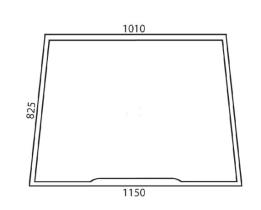 CRISTAL / ACCESORIOS CABINA 82002183 - CRISTAL DELANTERO CNH CURVADO 1010-1160 ALTO 825 MM