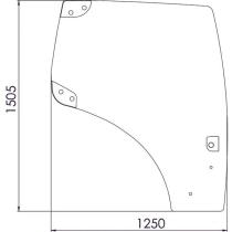 CRISTAL / ACCESORIOS CABINA 82027356 - CRISTAL PUERTA DER. (CURVO) CNH TINTADO 1480X1070X370