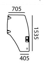 CRISTAL / ACCESORIOS CABINA 82036000 - CRISTAL PUERTA DER. 705X1530X411