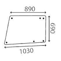 CRISTAL / ACCESORIOS CABINA 9966367 - CRISTAL SUPERIOR PUERTA CABINA BRIEDA 890X1030X690 ALTO