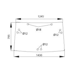 CRISTAL / ACCESORIOS CABINA R110990 - CRISTAL TRASERO JHD Sº 7000