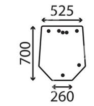 CRISTAL / ACCESORIOS CABINA VA0374756 - CRISTAL TRASERO MFE ANCHO 520 MM ALTO 700MM