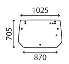 CRISTAL / ACCESORIOS CABINA 6644434A1 - CRISTAL TRASERO LANDINI 1025X870 ALTO 705 MM