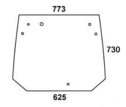 CRISTAL / ACCESORIOS CABINA 210812050010 - CRISTAL TRASERO CABINA FENDT 773-625X730 ALTO