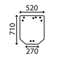 ZACCESORIOS ER201044 - CRISTAL VENTANA 270-520 ALTO 710 MM