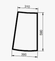 CRISTAL / ACCESORIOS CABINA 0010709302 - CRISTAL VENTANA ESQUINA DERECHO CURVADO TINTADO