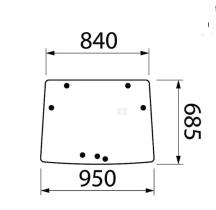 CRISTAL / ACCESORIOS CABINA ER386119 - CRISTAL DELANTERO 840-950 ALTO 685 MM